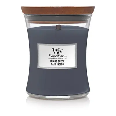 Vonná svíčka váza střední Indigo Suede WoodWick - 275 g