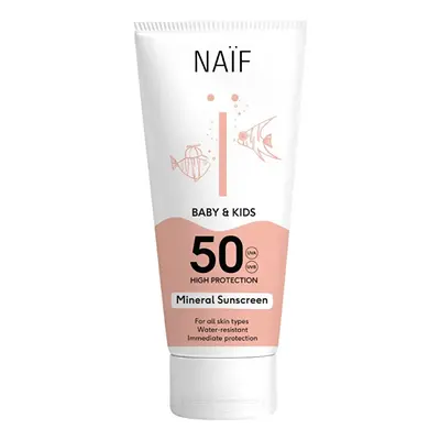 Ochranný krém na opalování pro děti a miminka SPF 50 Baby & Kids (Mineral Sunscreen) NAÏF - 100 