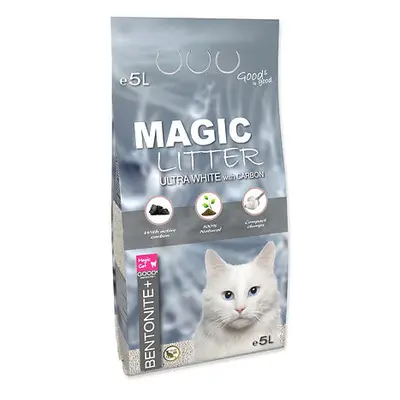 Kočkolit MAGIC LITTER Bentonite Ultra White with Carbon 5 l