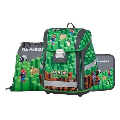 Oxybag Školní set 3ks PREMIUM LIGHT - Playworld ( batoh, penál, sáček)