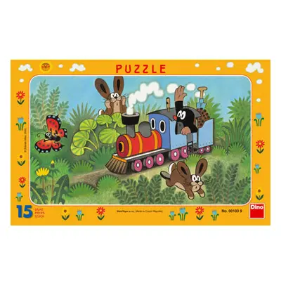 Dino Puzzle Krteček a lokomotiva 15 dílků