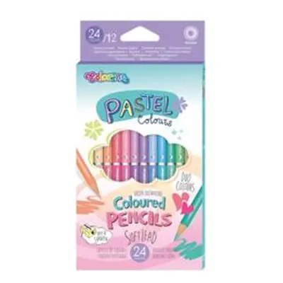 Colorino Pastel - oboustranné pastelky kulaté, 24 barev