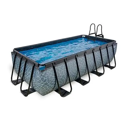 EXIT Frame Pool 4x2x1m (12v Sand filter) – Stone Grey