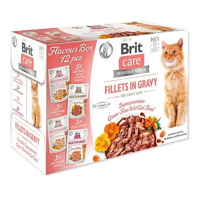 BRIT Care Cat Flavour box Fillet in Gravy 4 x 3 ks 1020 g