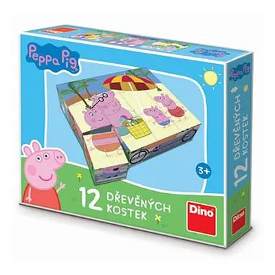 Dino Peppa Pig Dřevěné licenční kostky