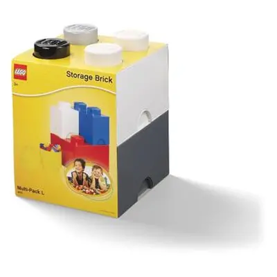 LEGO úložné boxy Multi-Pack 4 ks - černá, bílá, šedá