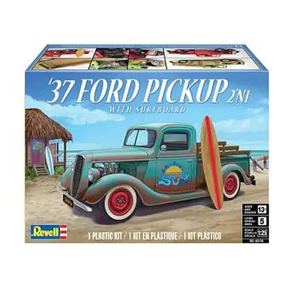 Revell Plastic ModelKit MONOGRAM auto 4516 - 1937 Ford Pickup Street Rod with Surf Board (1:25)