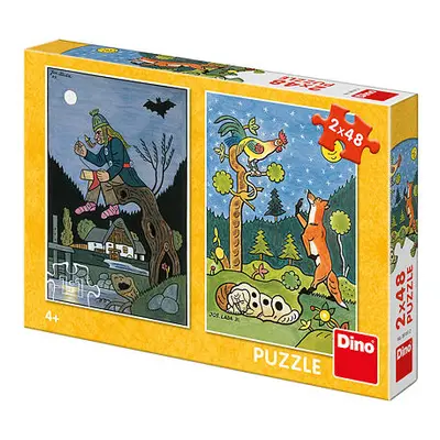 Dino JOSEF LADA: POHÁDKY 2x48 Puzzle NOVÉ