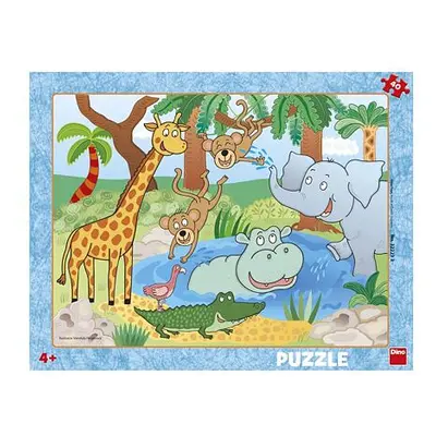 Dino Puzzle ZVÍŘÁTKA V ZOO 40 dílků deskové