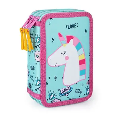 Oxybag Penál 3 patrový prázdný Unicorn iconic