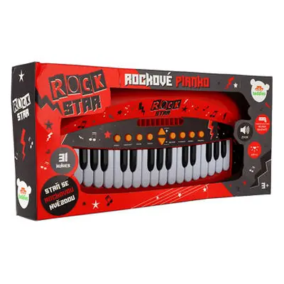 Pianko ROCK STAR 31 kláves plast 46cm na baterie se zvukem, světlem v krabici 52x24x8cm