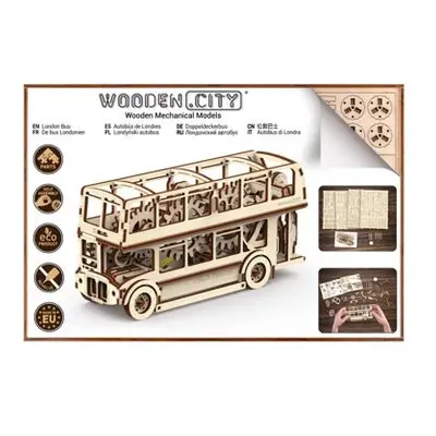 Wooden City 3D mechanické puzzle -Londýnský autobus