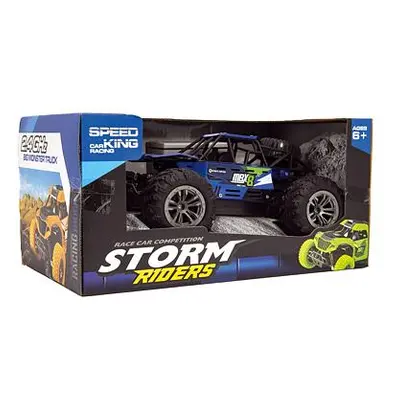 TEDDIES Auto RC buggy terénní modré 22cm plast 2,4GHz na baterie + dobíjecí pack