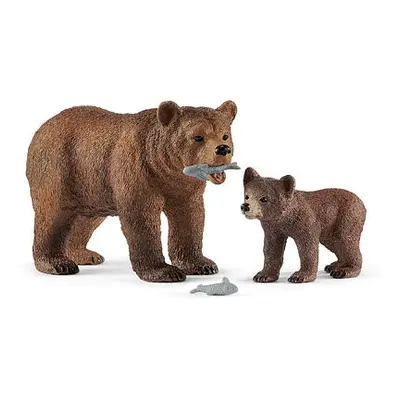 Schleich Medvědice Grizzly s mládětem