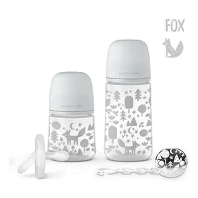 SUAVINEX SADA 270ml + 150ml + DUDLÍK celosilikonový 0/6M+ KLIP FOX