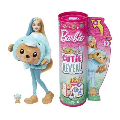 Barbie CUTIE REVEAL BARBIE V KOSTÝMU - MEDVÍDEK V MODRÉM KOSTÝMU DELFÍNA