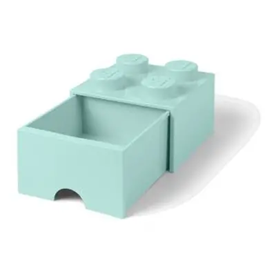 LEGO úložný box 4 s šuplíkem - aqua