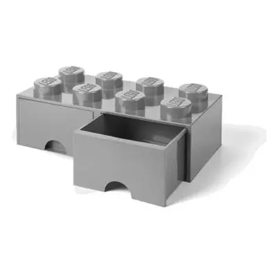 LEGO úložný box 8 s šuplíky - šedá