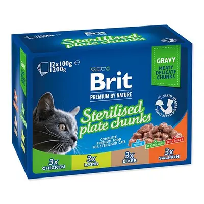 BRIT Premium by Nature for Cats STERILISED PLATE CHUNKS 12x 100 g