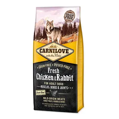 CARNILOVE Fresh Chicken & Rabbit Muscles, Bones & Joints for Adult dogs 12 kg