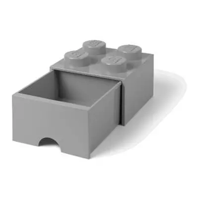 LEGO úložný box 4 s šuplíkem - šedá