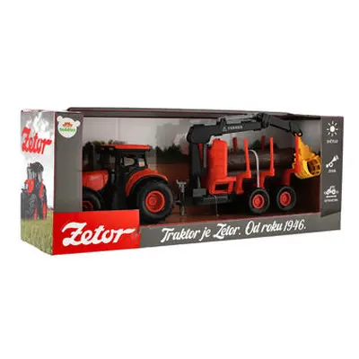 Traktor Zetor s vlekem a nákladním ramenem