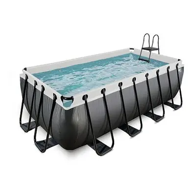 EXIT Frame Pool 4x2x1.22m (12v Cartridge filter) – Black-Leather Style