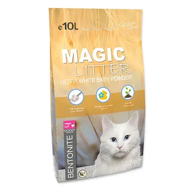 Kočkolit MAGIC LITTER Bentonite Ultra White Baby Powder 10 l