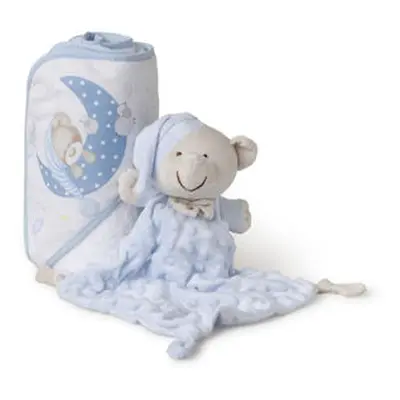 INTERBABY SET - OSUŠKA froté 100x100 Medvídek spí + PŘÍTULKA - modrá