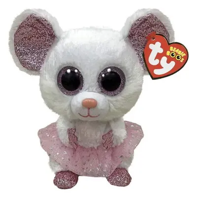 TY Beanie Boos NINA - bílá myš baletka, 24 cm (1)