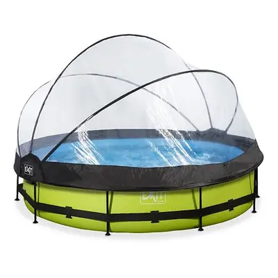 EXIT Frame Pool o360x76cm (12v Cartridge filter) – Lime + Dome