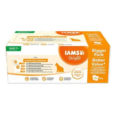 Kapsičky IAMS Delights mořské a suchozem. maso v želé multipack (72x85g) 6120 g