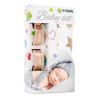 T-TOMI BABY SET - Beige stars