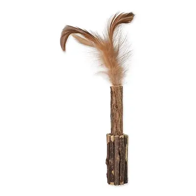 Hračka MAGIC CAT Natural Fun dřívko s přírodními pírky 15 cm