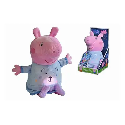 Peppa Pig Plyšový usínáček 2v1 hraje a svítí, modrý, 25 cm