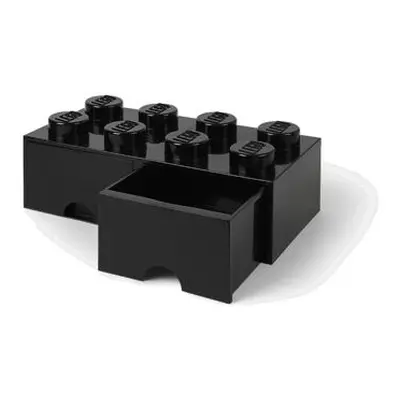 LEGO úložný box 8 s šuplíky - černá