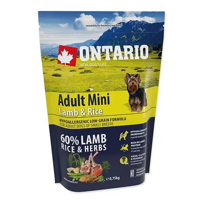 ONTARIO Dog Adult Mini Lamb & Rice 0,75 kg