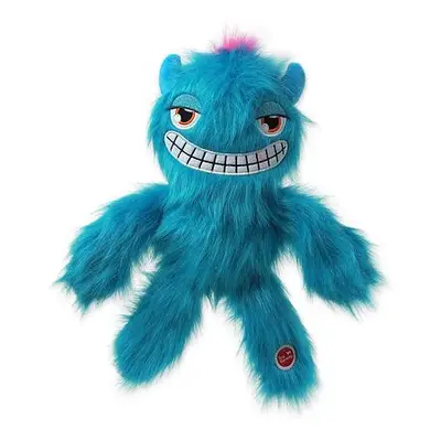 Hračka DOG FANTASY Monsters chlupaté strašidlo pískací modré 35 cm