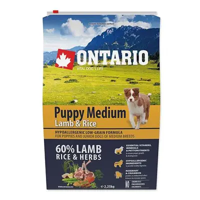 ONTARIO Puppy Medium Lamb & Rice 2,25 kg