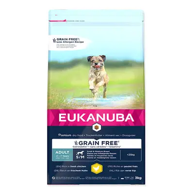 EUKANUBA Adult Small & Medium Breed Grain Free Chicken 3 kg