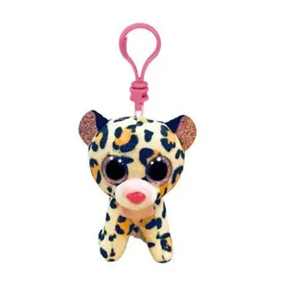 TY Beanie Boos LIVVIE, Clip 8,5 cm - hnědo-růžový leopard