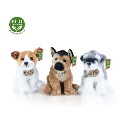 Plyšový pes 3 druhy, jack russell, knírač a německý ovčák sedící, 20 cm ECO-FRIENDLY