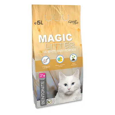 Kočkolit MAGIC LITTER Bentonite Ultra White Baby Powder 5 l