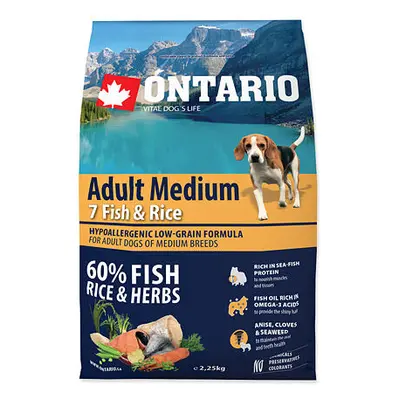 ONTARIO Dog Adult Medium Fish & Rice 2,25 kg