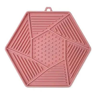 Podložka EP Lick&Snack lízací hexagon světle růžový 17x15cm