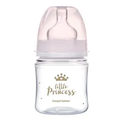 Canpol babies Lahev se širokým hrdlem ROYAL BABY 120ml růžová