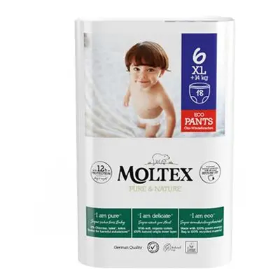 Moltex Pure & Nature natahovací plenkové kalhotky XL +14 kg (18 ks)