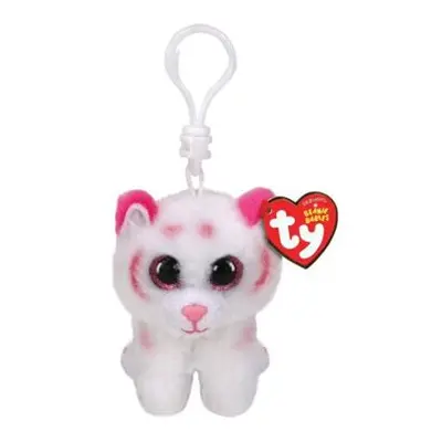 TY Beanie BOOS TABOR, Clip 8,5 cm - růžovo-bílý tygr