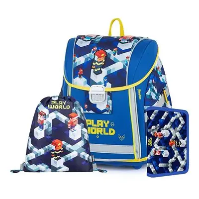 OXYBAG Batoh 3.dílný set PREMIUM Playworld modrý