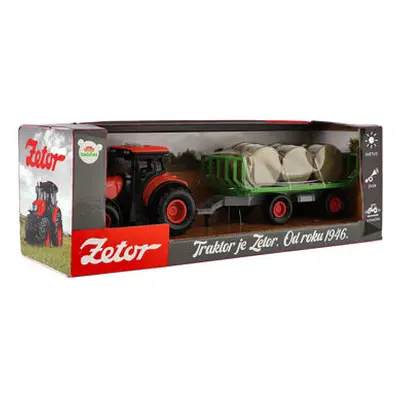 Traktor Zetor s vlekem a balíky plast 36cm